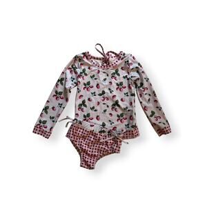 SweetHoney strawberry picnic rash guard swim set